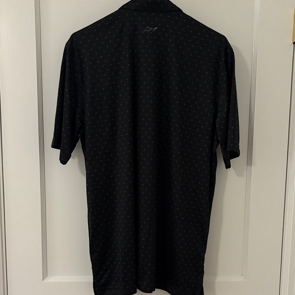 Greg Norman Collection Black Golf Polo with Subtle Pattern - Picture 6 of 11